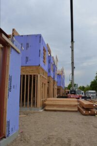 Framing continues. Looking east along Selby Avenue.